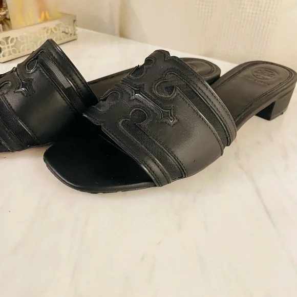Tory Burch Stitched Logo 30MM Slide, Sz 7.5 - Picture 4 of 10